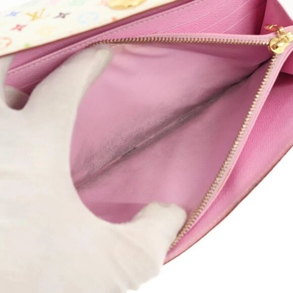 LOUIS VUITTON Multicolor Portefeuille Sarah Wallet White M93532 LV Auth 142372 - Picture 12 of 16